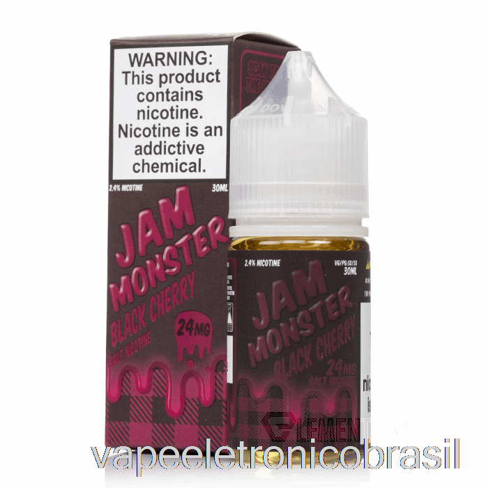 Vape Recarregável Cereja Preta - Jam Monster Salts - 30ml 24mg